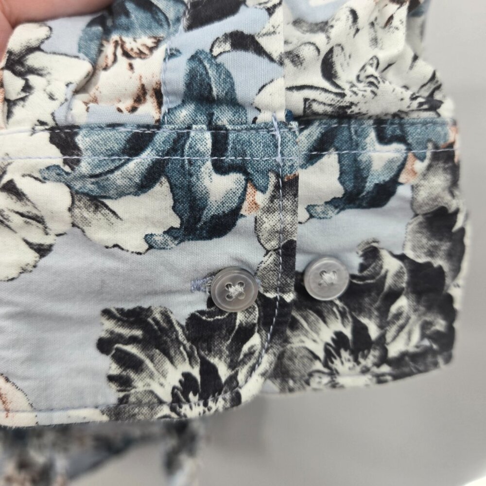 Denim & Flower Ricky Singh Blue Floral Button Down Long Sleeve Shirt Medium - Picture 5 of 11